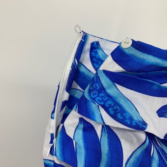 HT 360 Collective Skirt Blue Banana Print Maxi Tie Waist High Waist - Picture 13 of 16